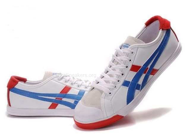 Asics Coolidge Lo Shoes White/Blue/Red/Grey Asics Coolidge Lo Shoes White/Blue/Red/Grey