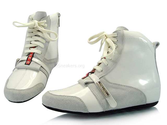 Prada Women's High Shoes White / Gray Prada Women's High Shoes White / Gray