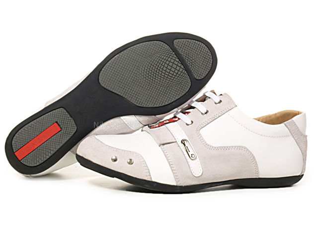 Prada Women's Low Shoes - All White Leather Prada Women's Low Shoes - All White Leather