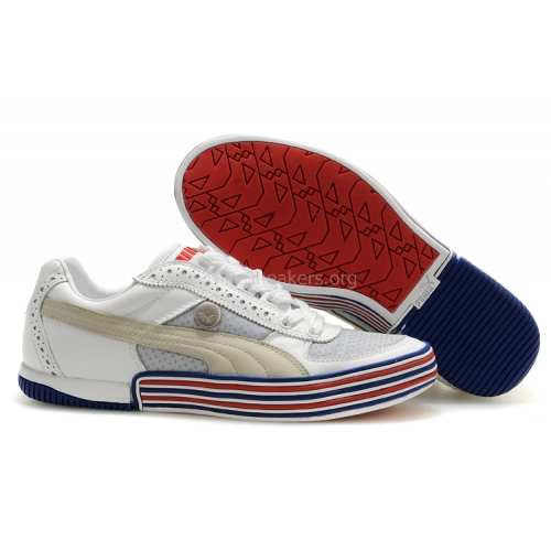 Puma Mihara MY-24 Mens White Beige Blue Puma Mihara MY-24 Mens White Beige Blue