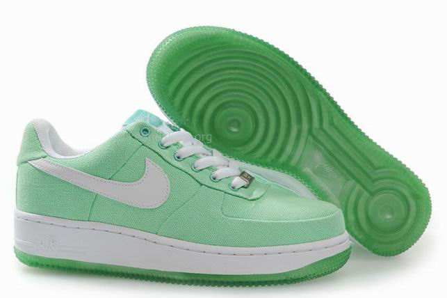 Nike Air Force 1 Shoes Green/White Nike Air Force 1 Shoes Green/White